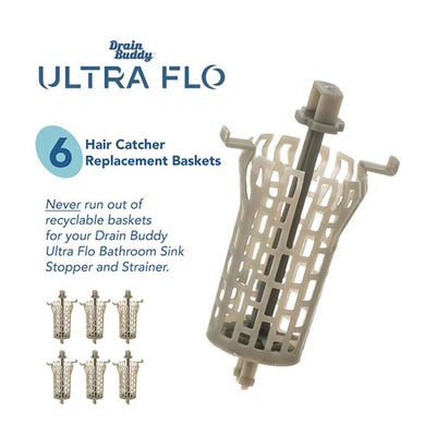 Drain Buddy Ultra Flo 6 Hair Catcher Replacement Baskets