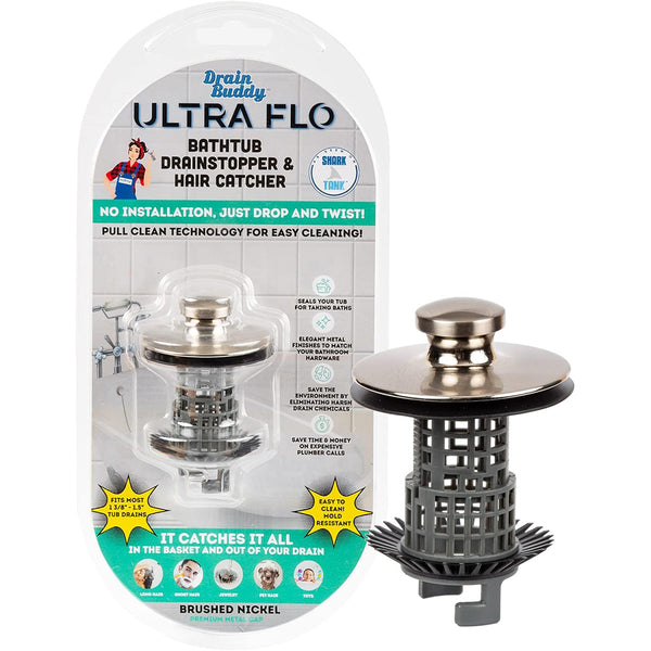Drain Buddy Tub Ultra Flo 2-in-1 Tub Stopper and Hair Catcher