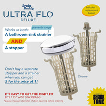 Drain Buddy Ultra Flo Deluxe works as both a bathroom sink strainer and a stopper, as seen on Shark Tank.
