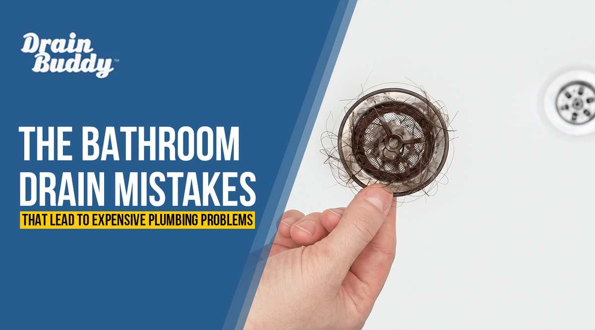 Dirty bathroom sink drain stopper with trapped hair and debris