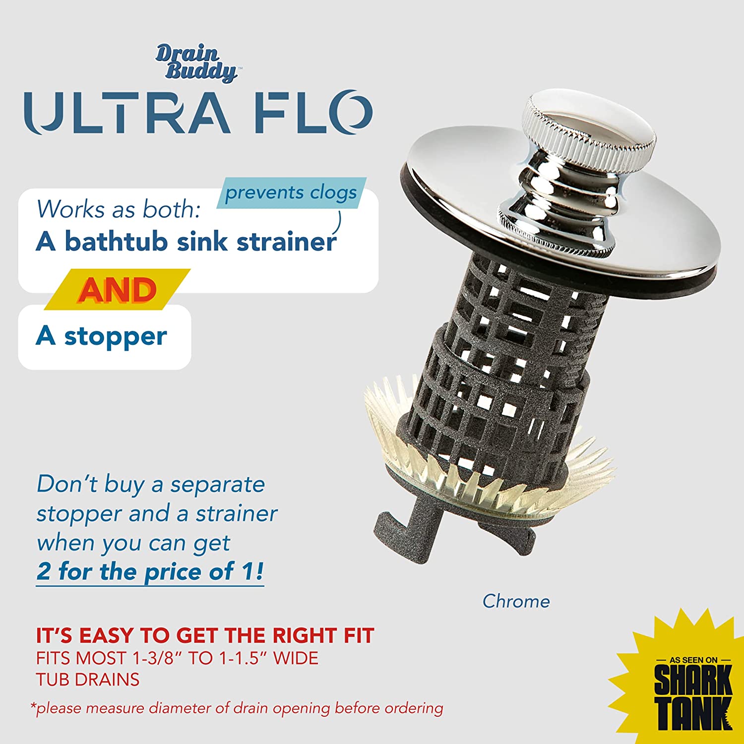 Drain Buddy Tub Stopper and Hair Catcher Solutions